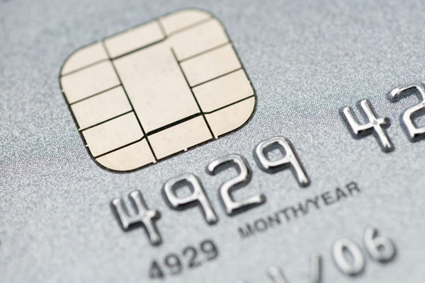 Photo of EMV Chip in a credit card
