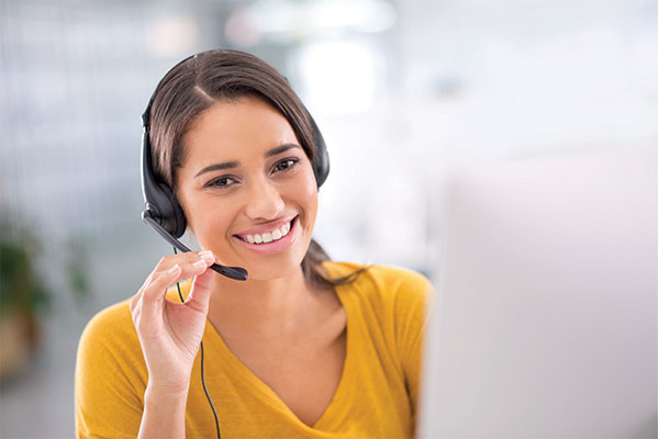 Woman with headset