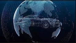 Abstract vehicle inside earth