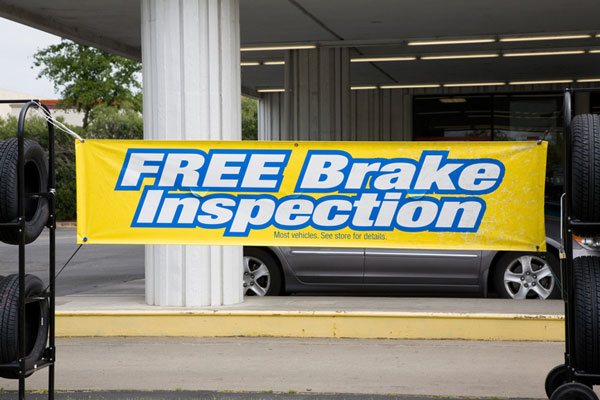 Free brake inspection sign