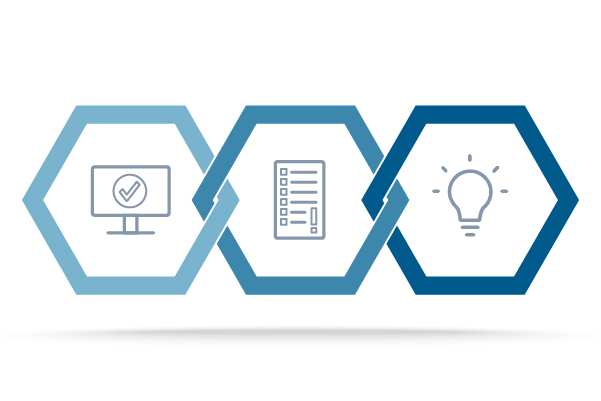 Hexagons with CRM icons
