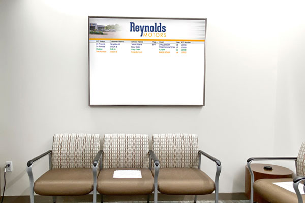 Engage with your service customers in the waiting room.