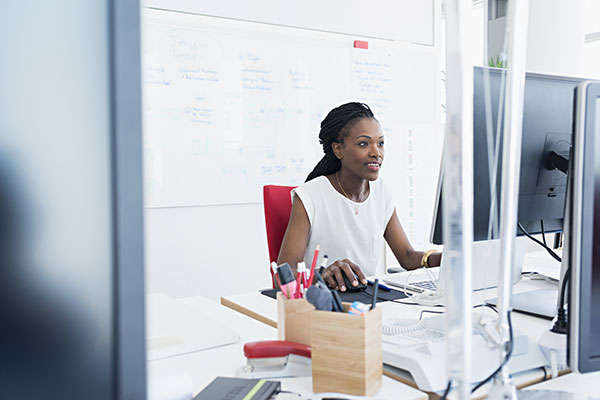 Employee working at their desk