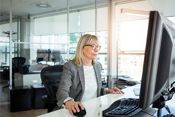 Woman working at her computer