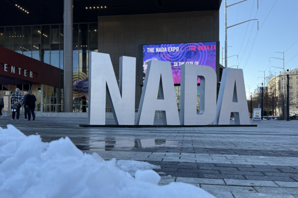 NADA 2025 Sign surrounded by snow in New Orleans